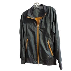 Vintage Nike Full Zip Jacket Men’s Medium Black Orange Lined Windbreaker Retro